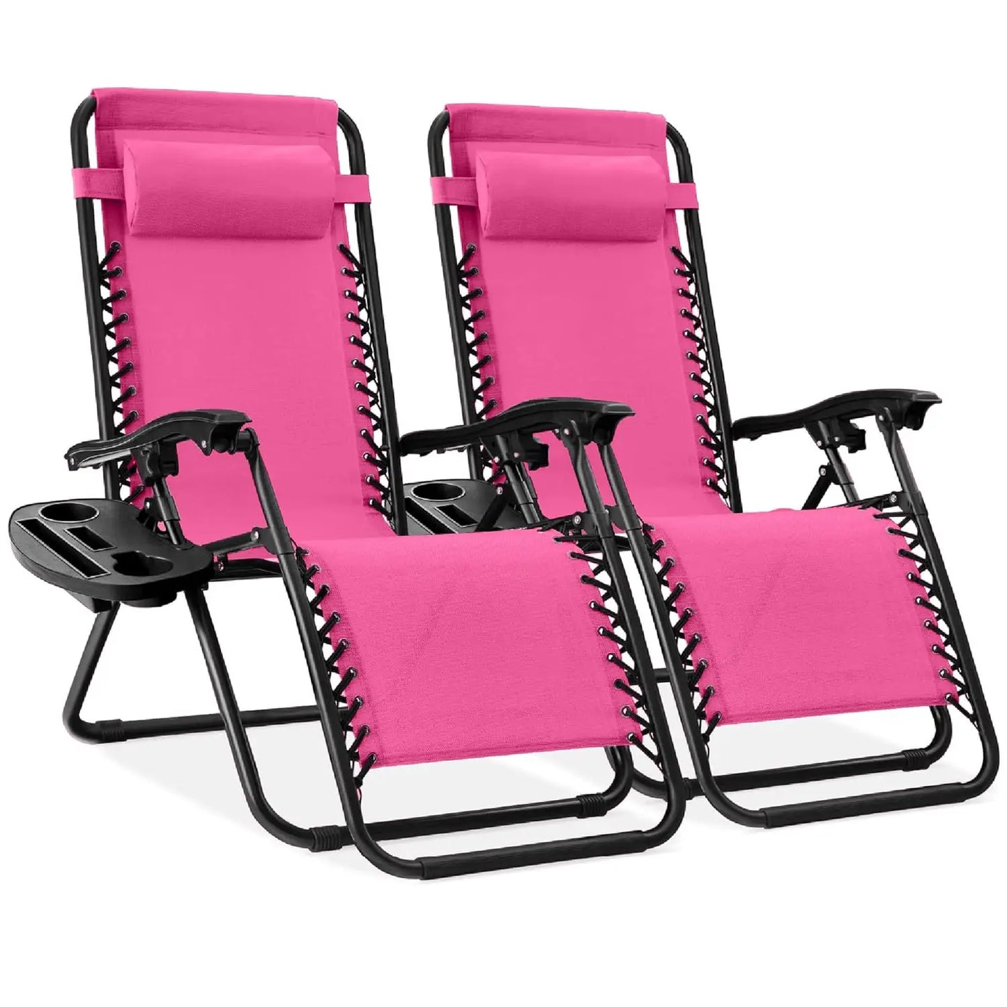 Set Of 2 Adjustable Zero Gravity Lounge Chairs Sage Green