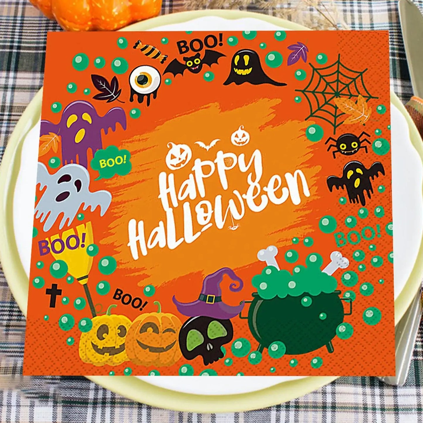 Halloween Paper Napkins 20 Sheets Ghost Skull Design