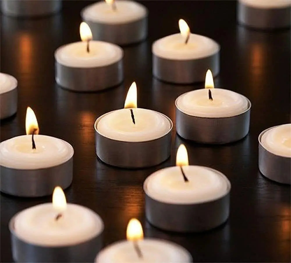 200 Pack Dripless White Unscented Tea Light Candles 4 Hr