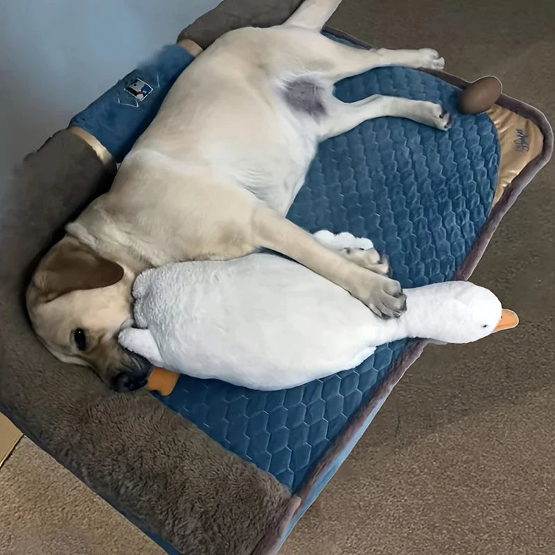 Large Plush White Duck Dog Toy Realistic Goose Design Chew And Play