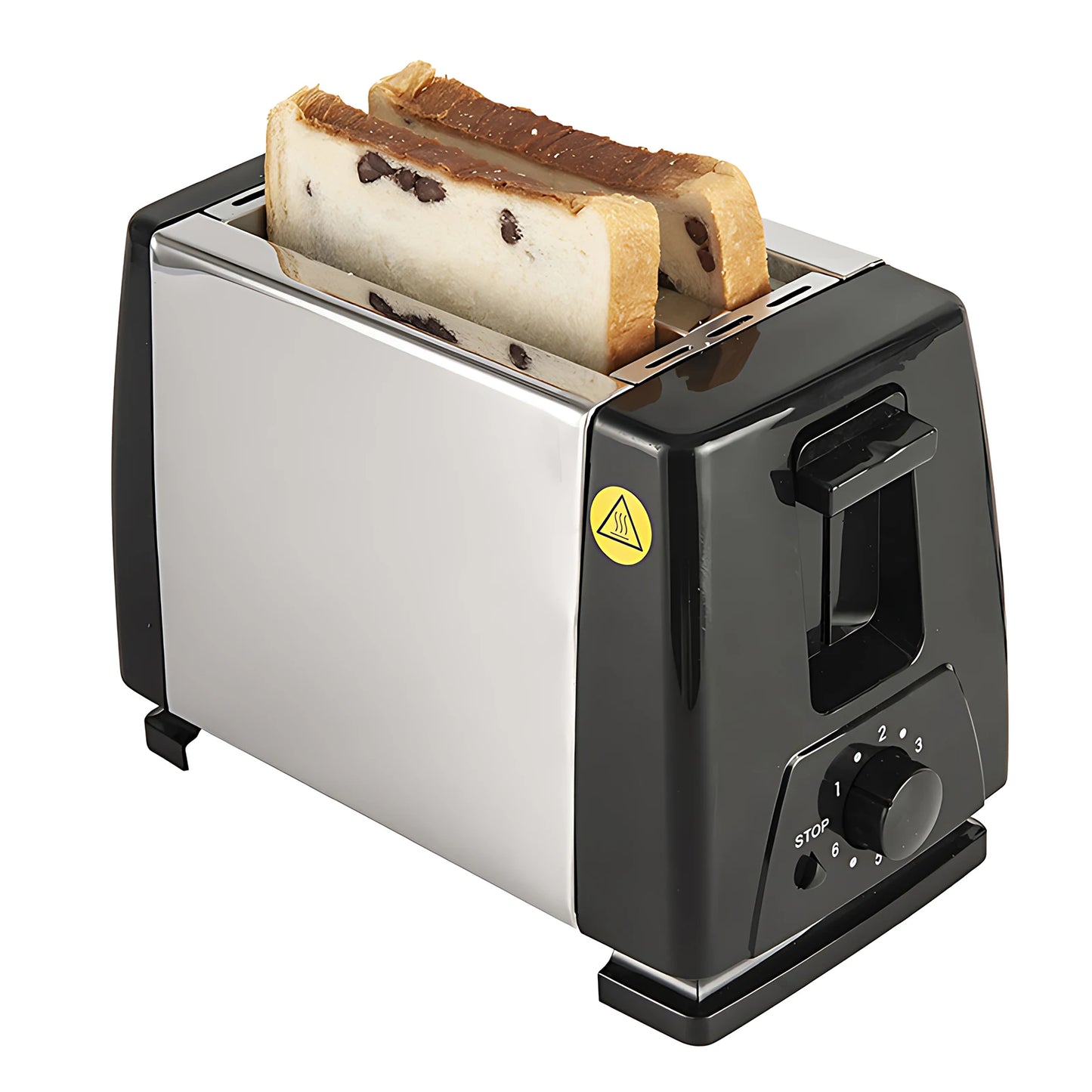 Toaster 2 Slice Wide Slot Stainless Steel with 6 Preset Temperature Settings and Manual Stop