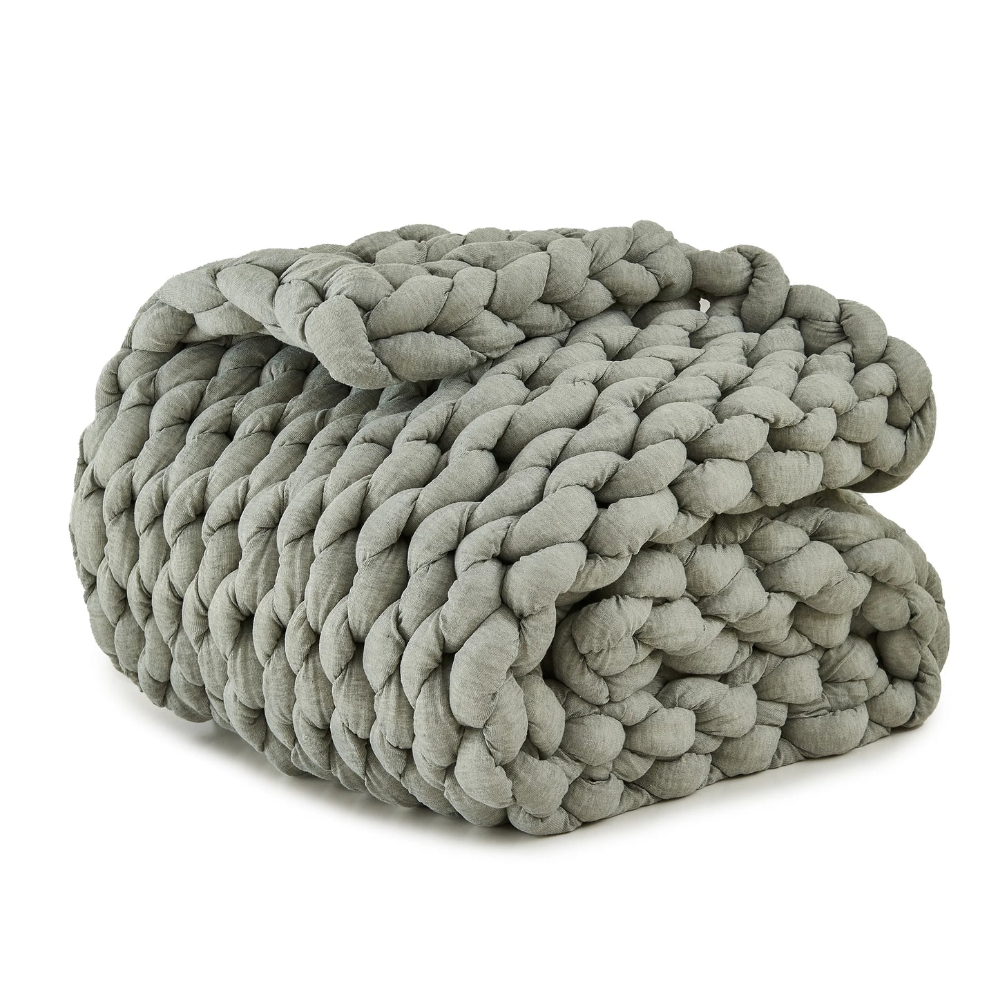 Simple Opulence Handmade Chunky Knit Weighted Blanket for Adults Cooling Heavy Cable Knitted Throw Blanket Home Decor for Sofa