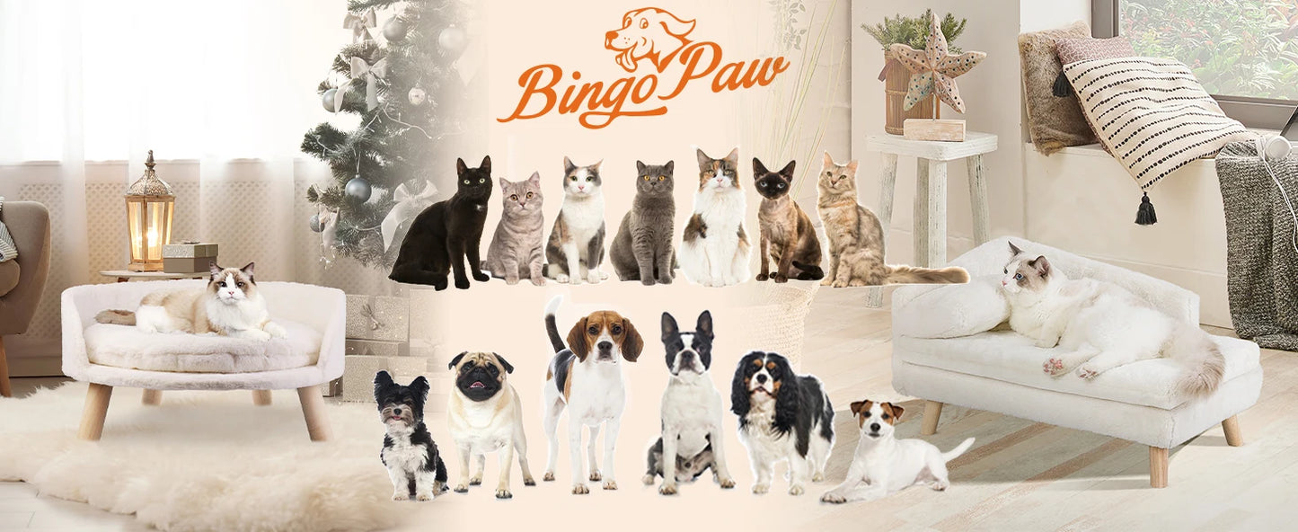 Ultra Soft Elevated Dog And Cat Sofa Bed With Removable Waterproof Cushion