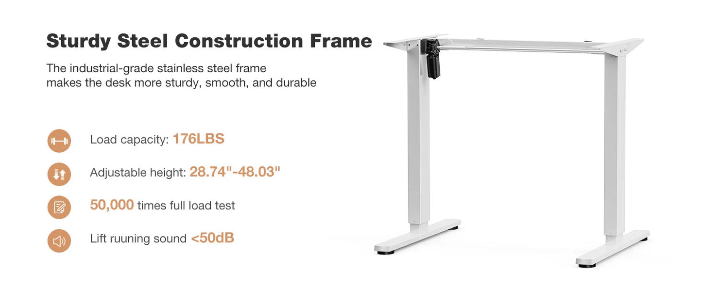 JHK Electric Standing Desk 40x24 Inch Height Adjustable