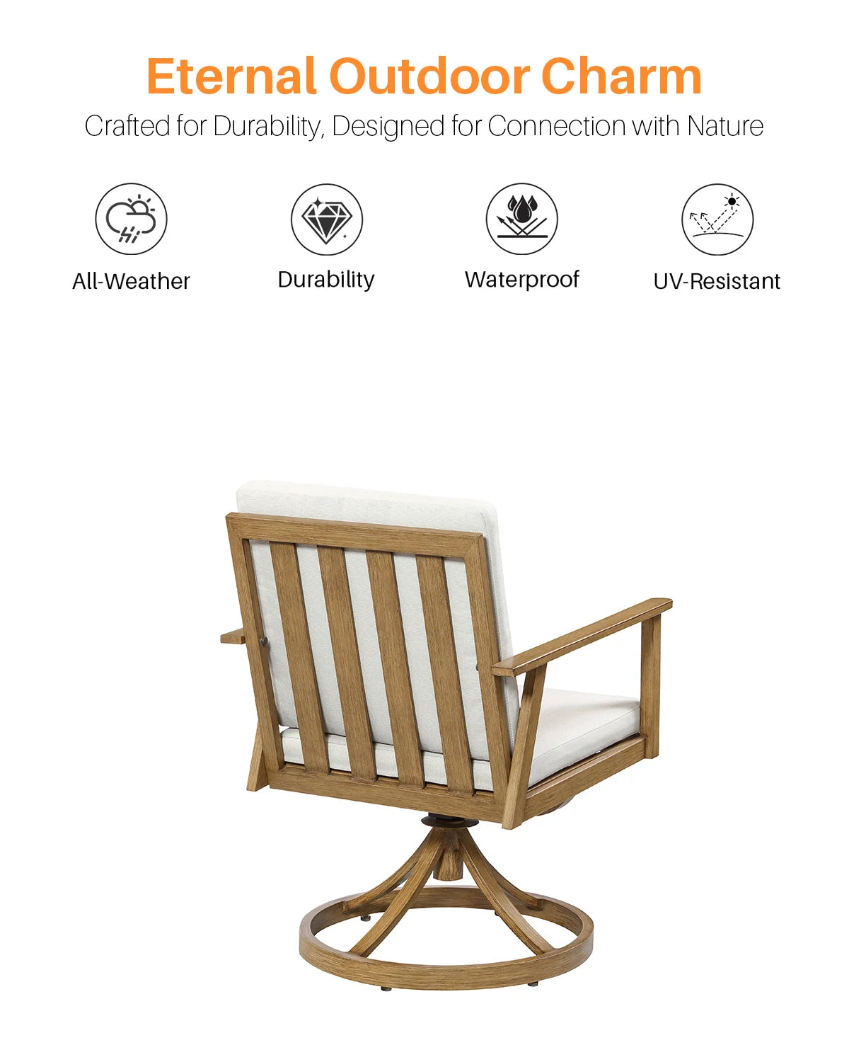 Seehill 7 Piece Outdoor Furniture Set Aluminum Dining Table With 6 Swivel Chairs