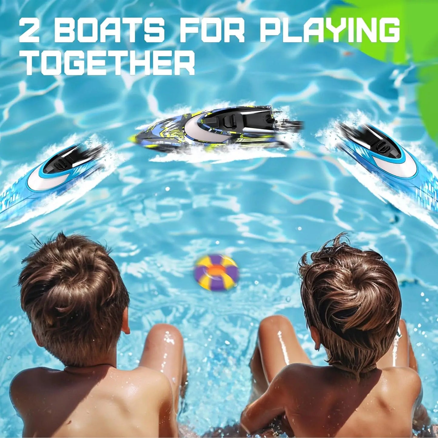 2 Pack Fast RC Boats 12 Inch 30 KPH for Lakes and Pools Summer Toys
