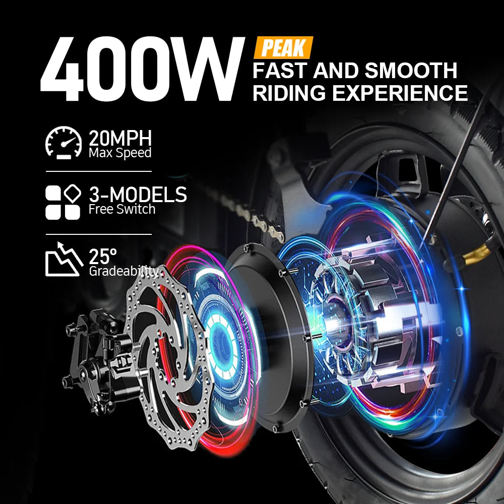 DeePower K300 Folding Electric Bike 21MPH 400W Motor
