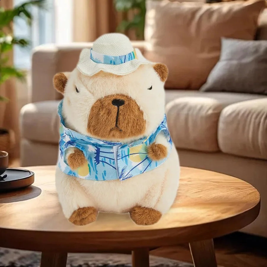 Capybara Plush Toy Adorable 10 Inch Stuffed Animal Soft Cute Capibara Pillow Doll Gift Blue