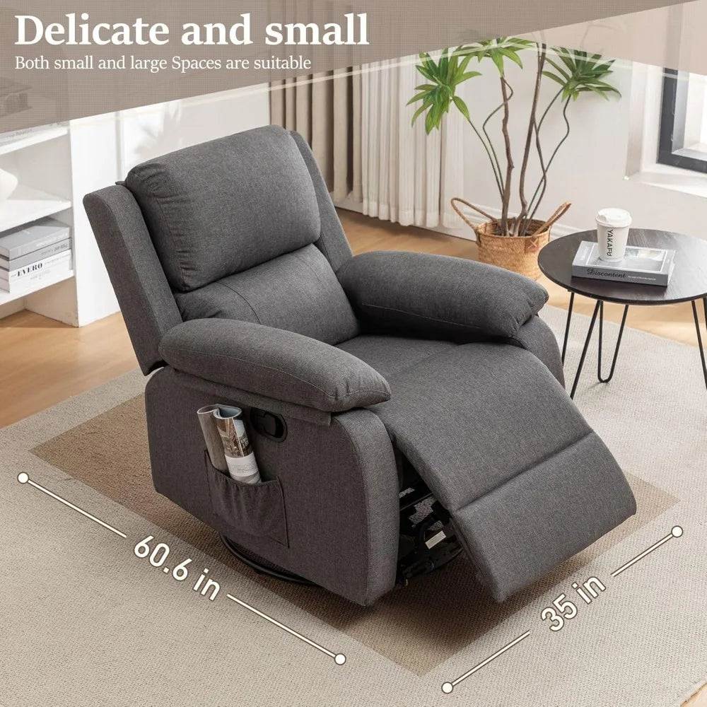 360 Degree Swivel Rocker Chair Glider For Small Spaces