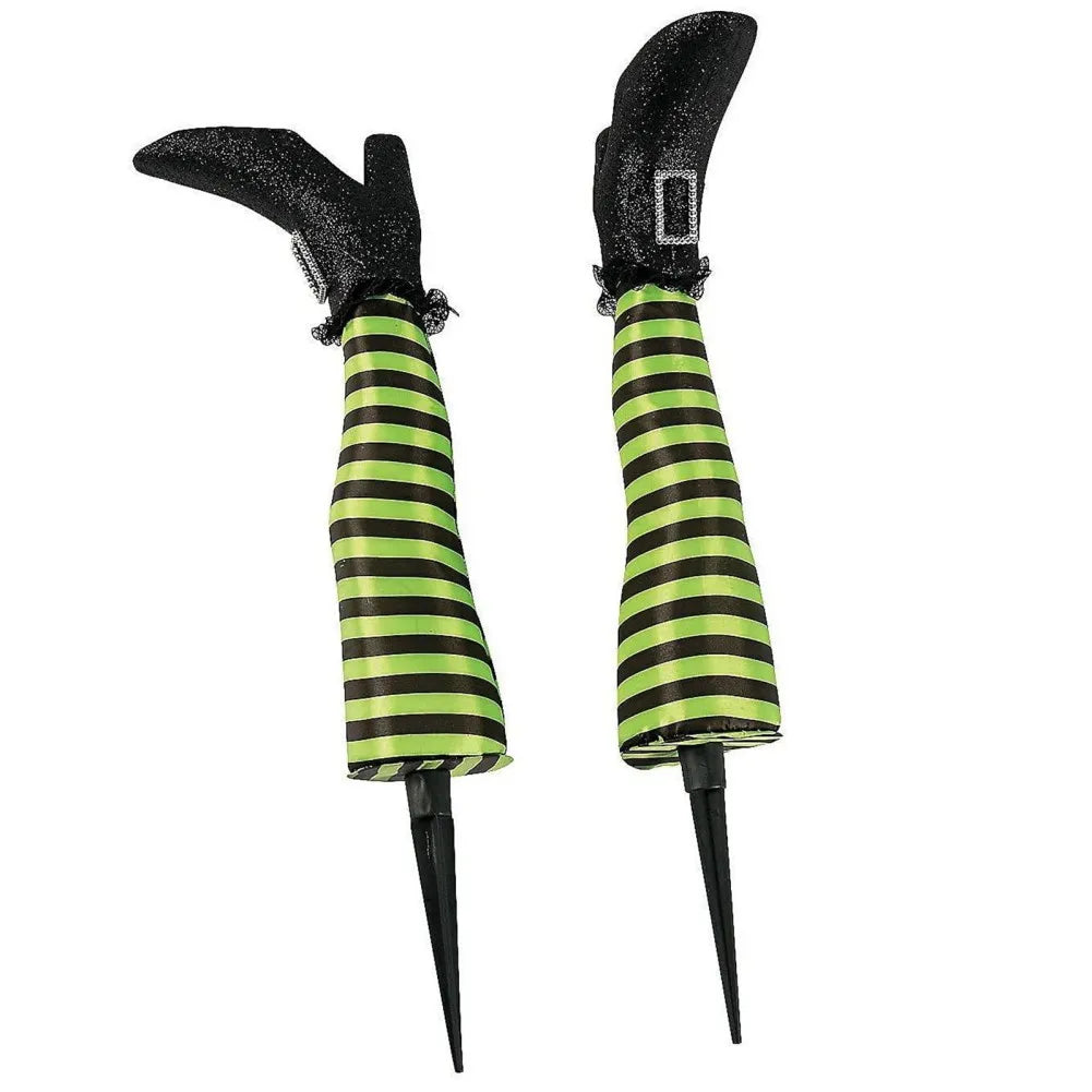 Halloween Witch Legs Prop Upside Down With Broomstick Patio