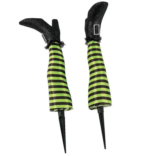 Halloween Witch Legs Prop Upside Down With Broomstick Patio
