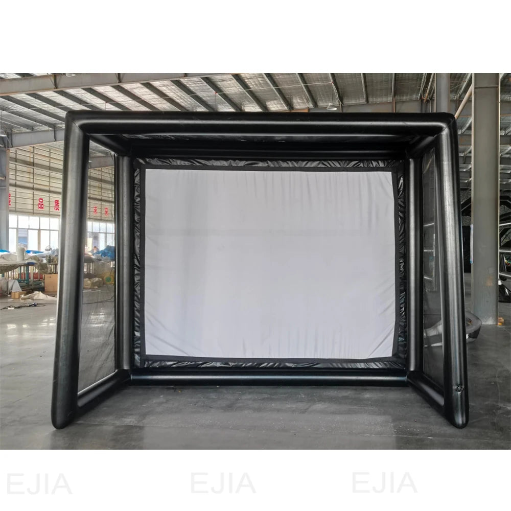 Portable Inflatable Golf Simulator Enclosure With Projection Screen