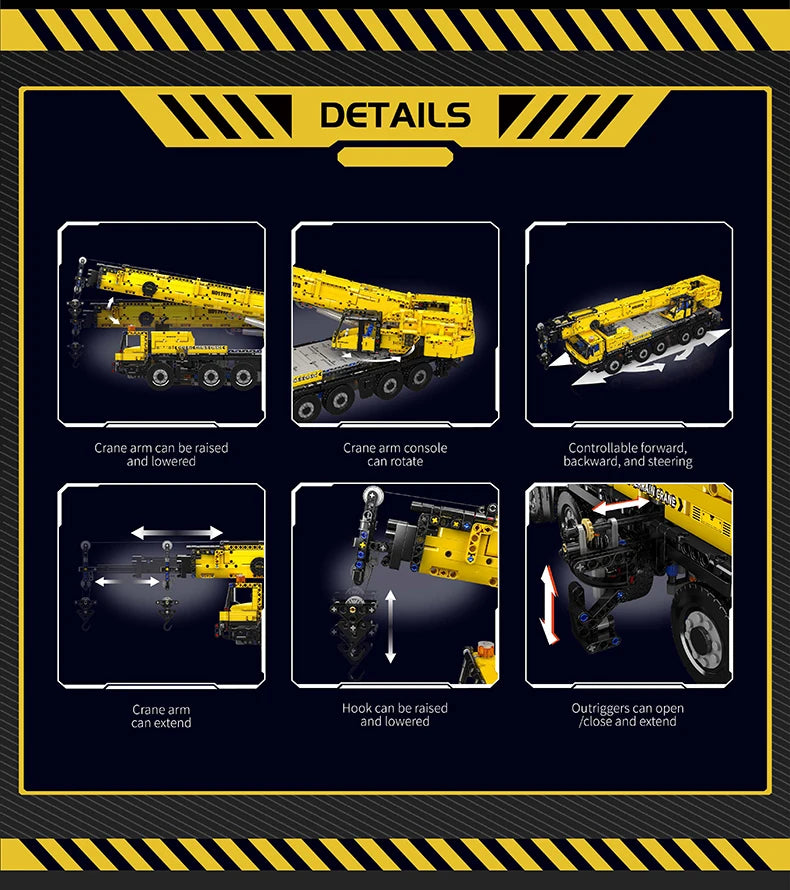 Mould King 17073 17074 LTM 1110 RC Crane Lego Compatible Building Block Set
