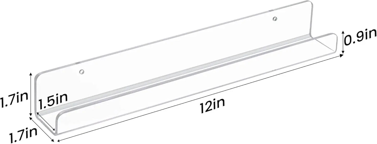 8 Pack Clear Acrylic Vinyl Record Wall Shelves 12 Inch Floating Display Albums