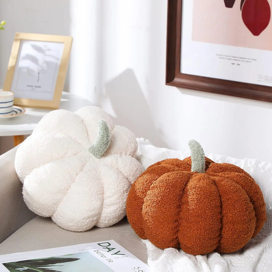 Two Pack 3D Plush Pumpkin Pillows Fall Decor For Holidays