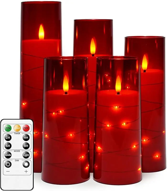 Five Pack Flameless LED Candles With Timer For Wedding