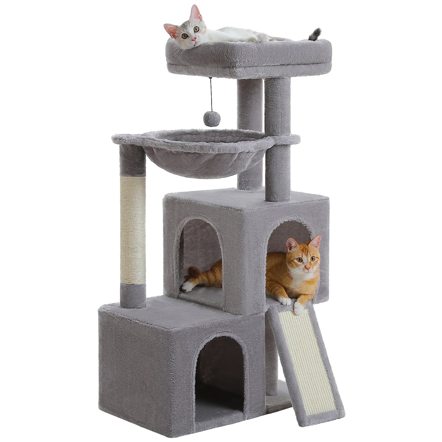 Four Level Cat Tree For Indoor Cats With Sisal Scratching Post And Condos