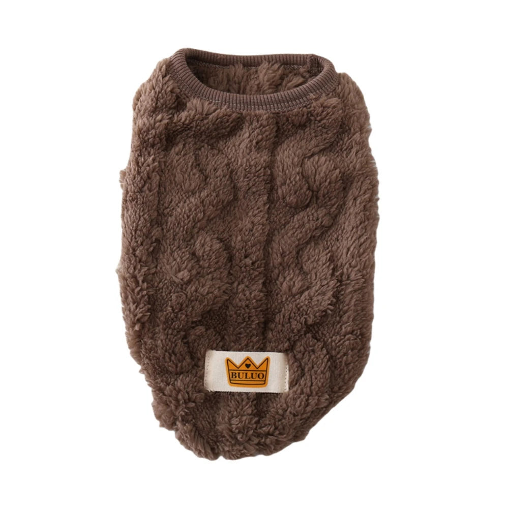 Solid Cute Wavy Double Sided Puppy Kitten Warm Coat Sweater for Small Dogs Cats