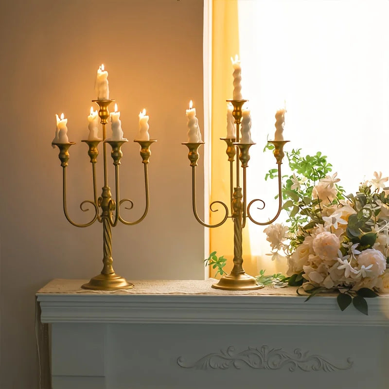 5 Iron Candle Holders For Weddings And Banquets Decor