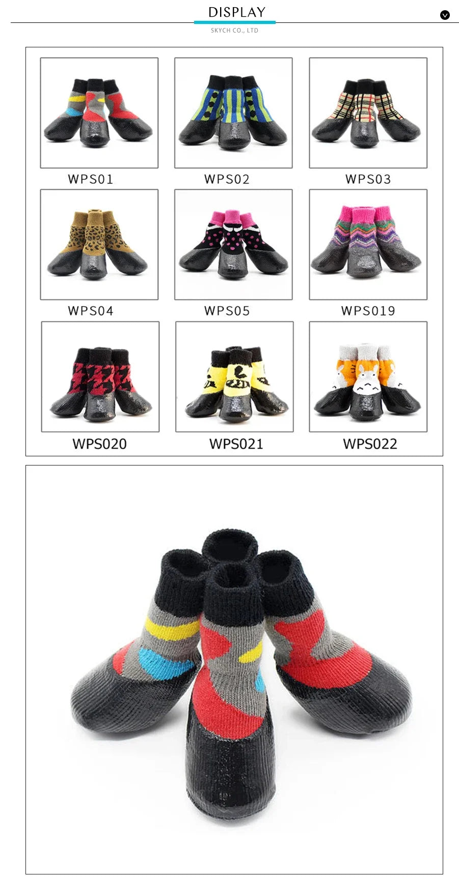 Waterproof Dog Boots Non Slip Rain Snow Socks for Small Medium Large Dogs