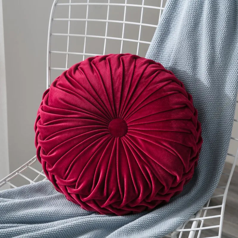 Velvet Throw Pillow Soft Decorative Round Cushion for Home Sofa Couch Chair Bedroom Office