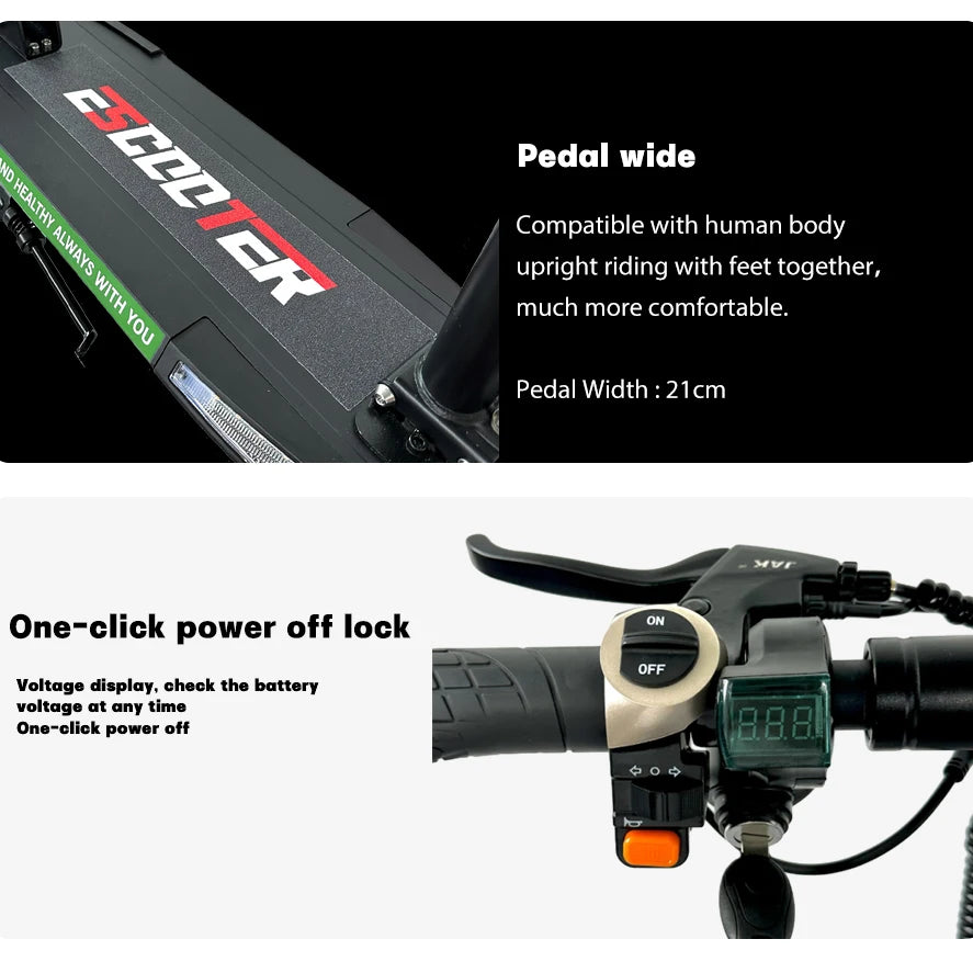 EU USA Warehouse 45KMH 800W Power Portable Electric Scooter for Adults with 13AH 16AH Battery 10 Inch Off Road Tire