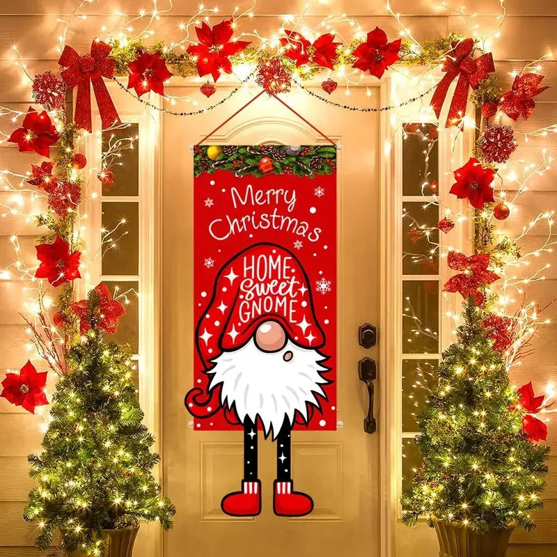2025 Christmas Hanging Flag Banner For Door Decorations