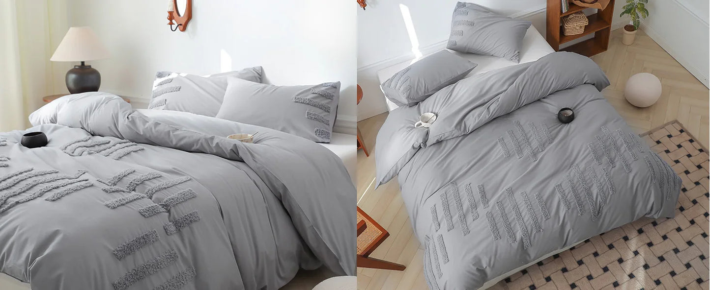 Opulence 100 Cotton Bedding Three Piece Duvet Cover Shams