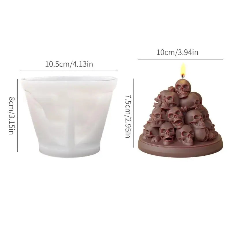 Halloween Skull Candle Mold Silicone 3D For DIY Epoxy Resin