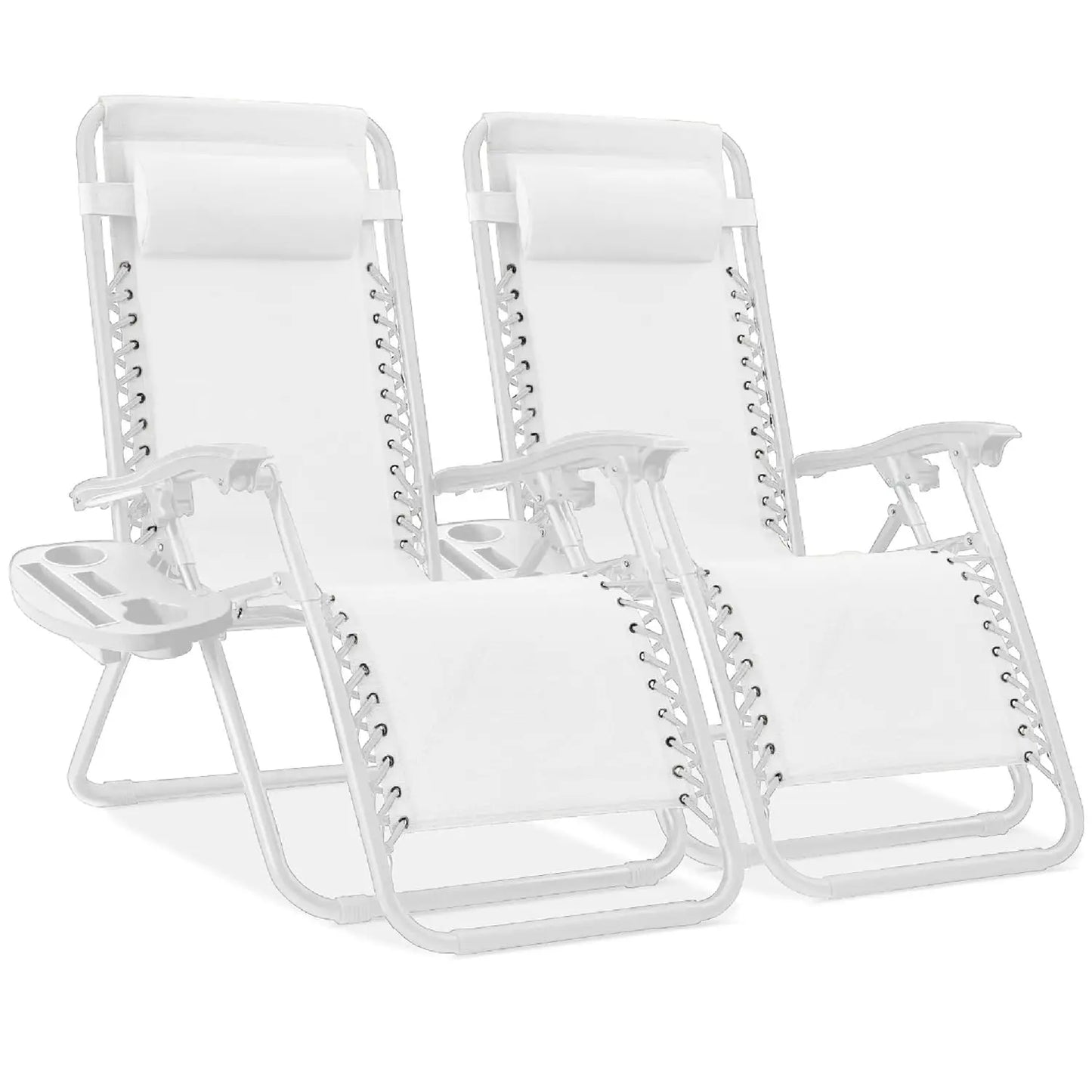 Set Of 2 Adjustable Zero Gravity Lounge Chairs Sage Green