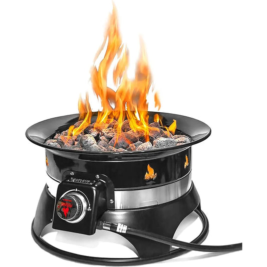 Premium Ignition Smokeless Propane Fire Pit 19Inch Black