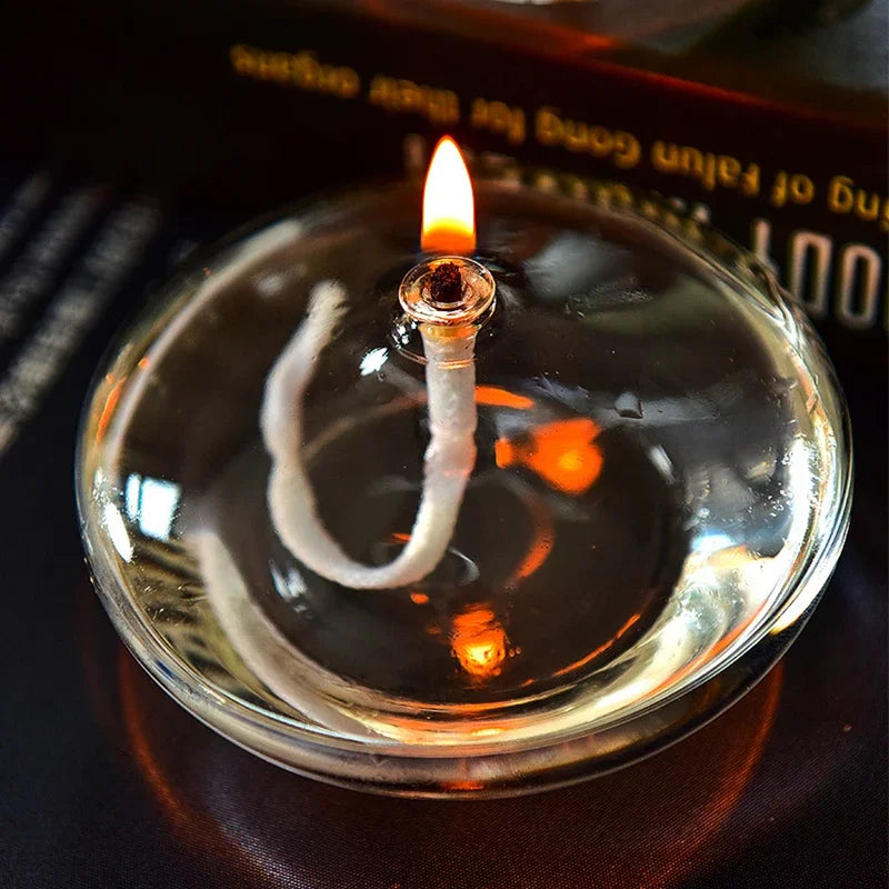 Transparent Glass Candlestick Oil Lamp for Rustic Christmas
