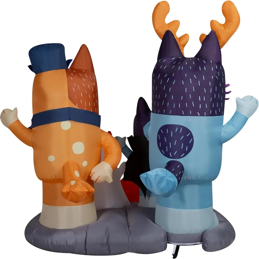 Halloween Inflatable Bluey and Family Scene, 5.5 ft Tall, Multi