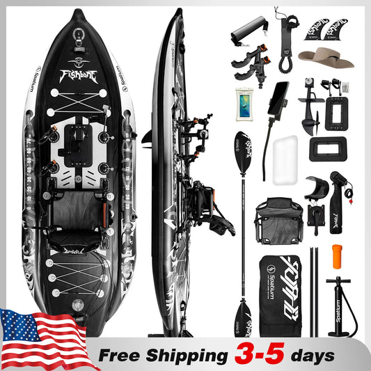 Spatium Fishing Kayak With Pedal Drive Sit On Top 11ft 660lb Capacity