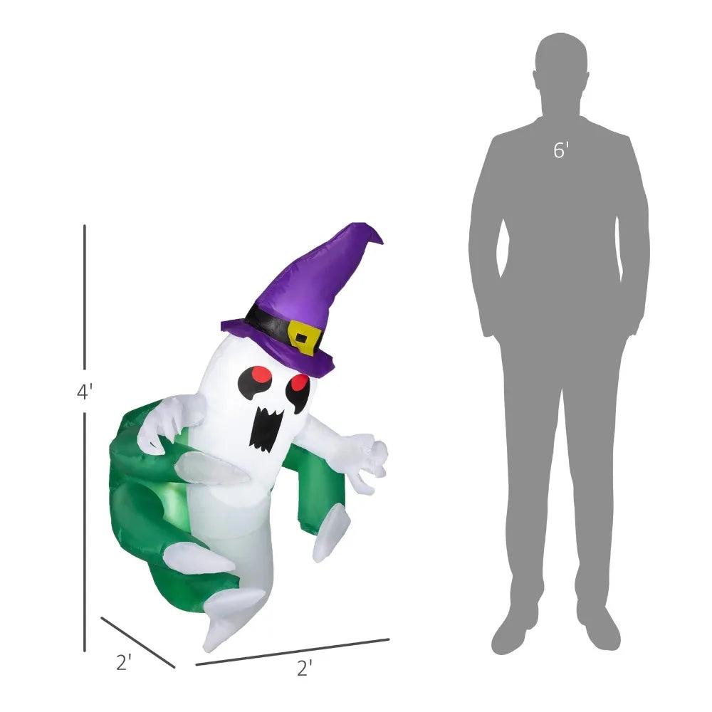3.9ft Inflatable Halloween Window Sticker Ghost Display