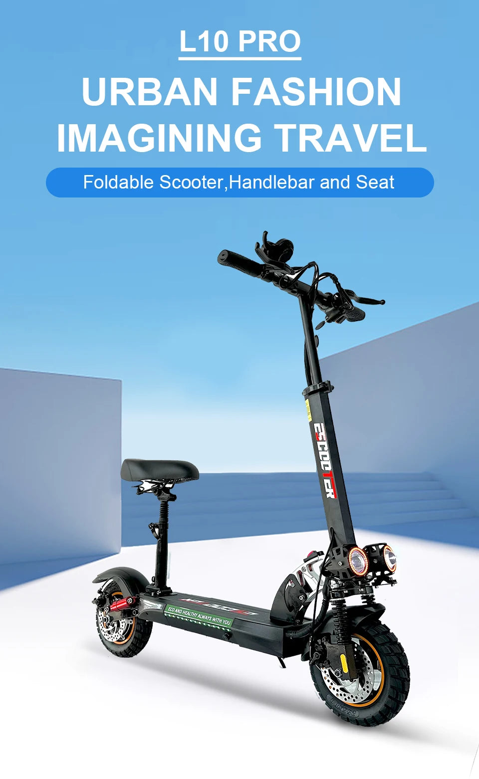Emanba 800W Electric Kick Scooter 10Inch Off Road 45 55 km