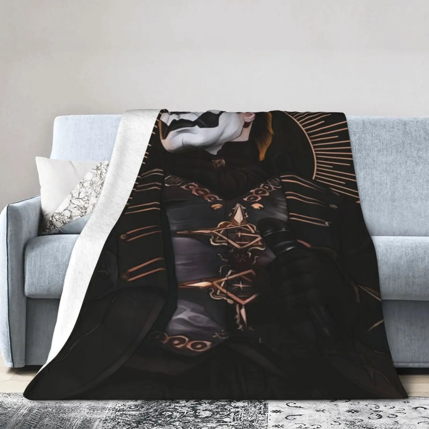 Ghost Band Themed Poster Fleece Blanket For Halloween Decor