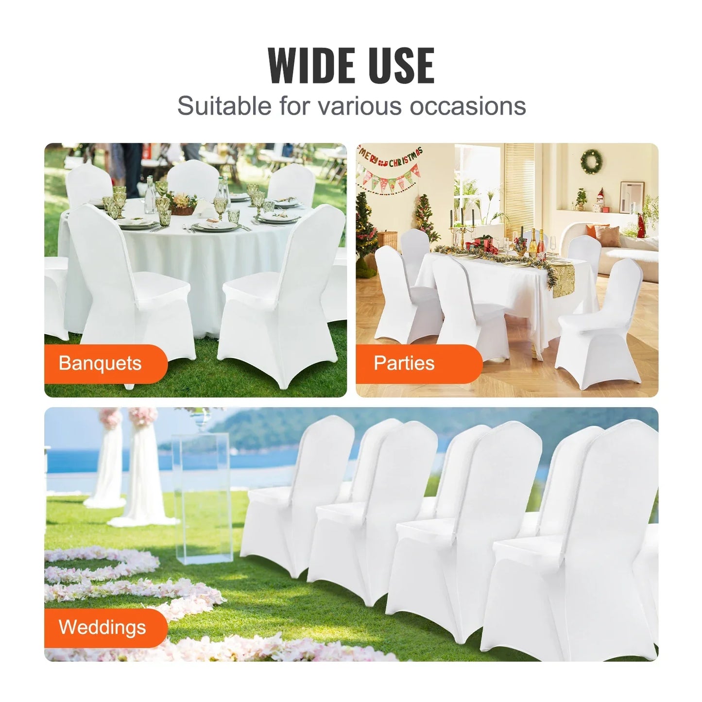 VEVOR Stretch Spandex Chair Covers Removable Slipcovers