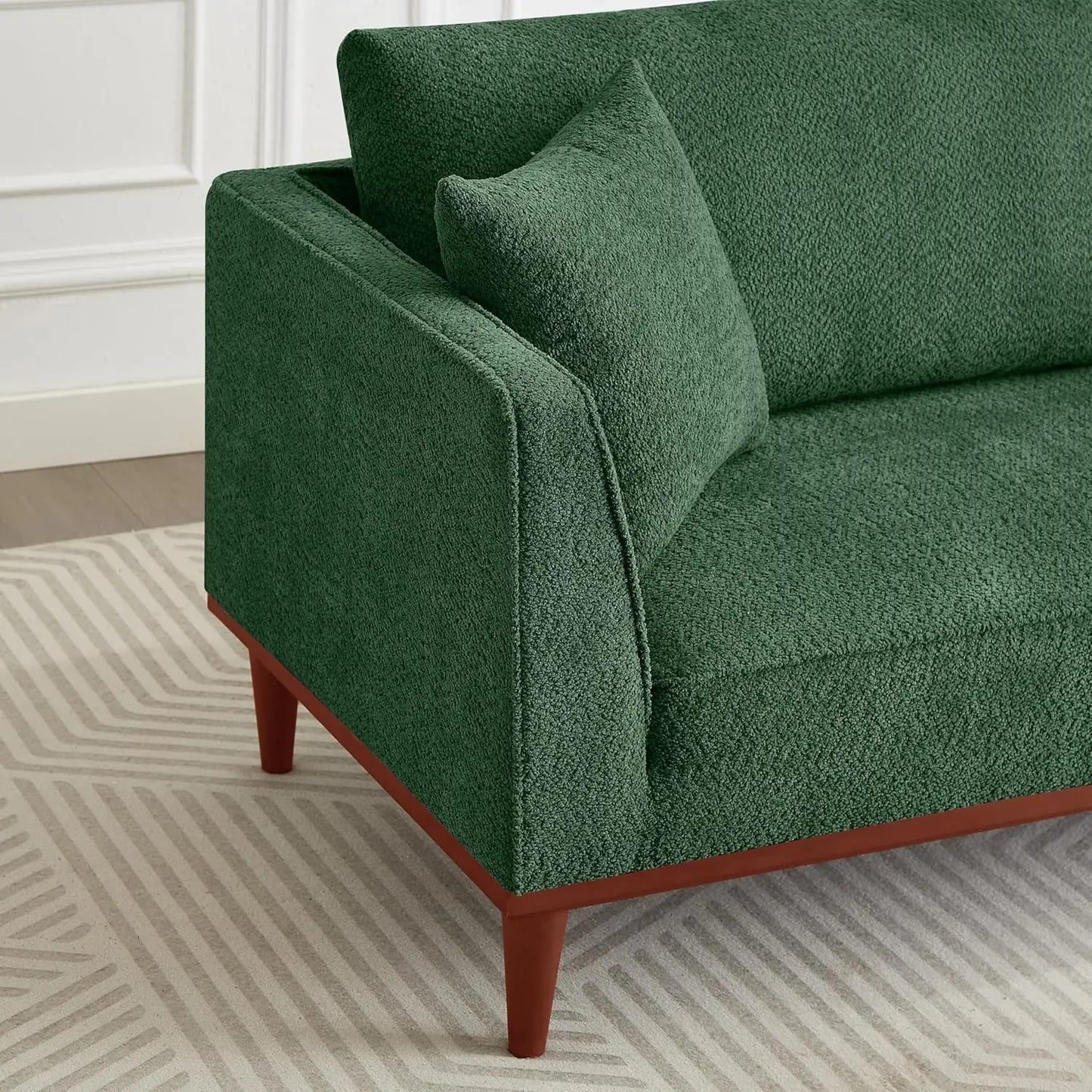 Upholstered Boucle Chaise Lounge Chair With Ottoman For Home Office