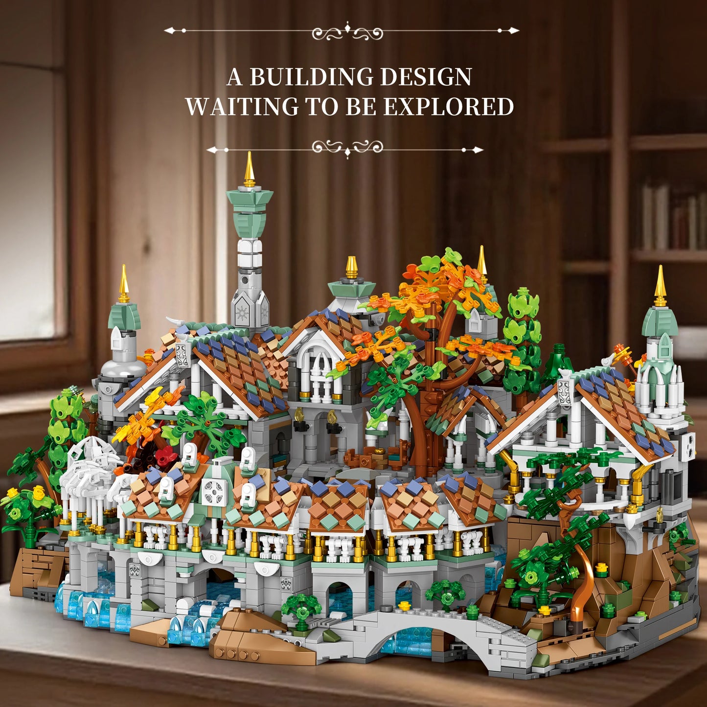 4406Pcs Rivendell Medieval Castle MOC Modular Building Blocks Lego Compatible