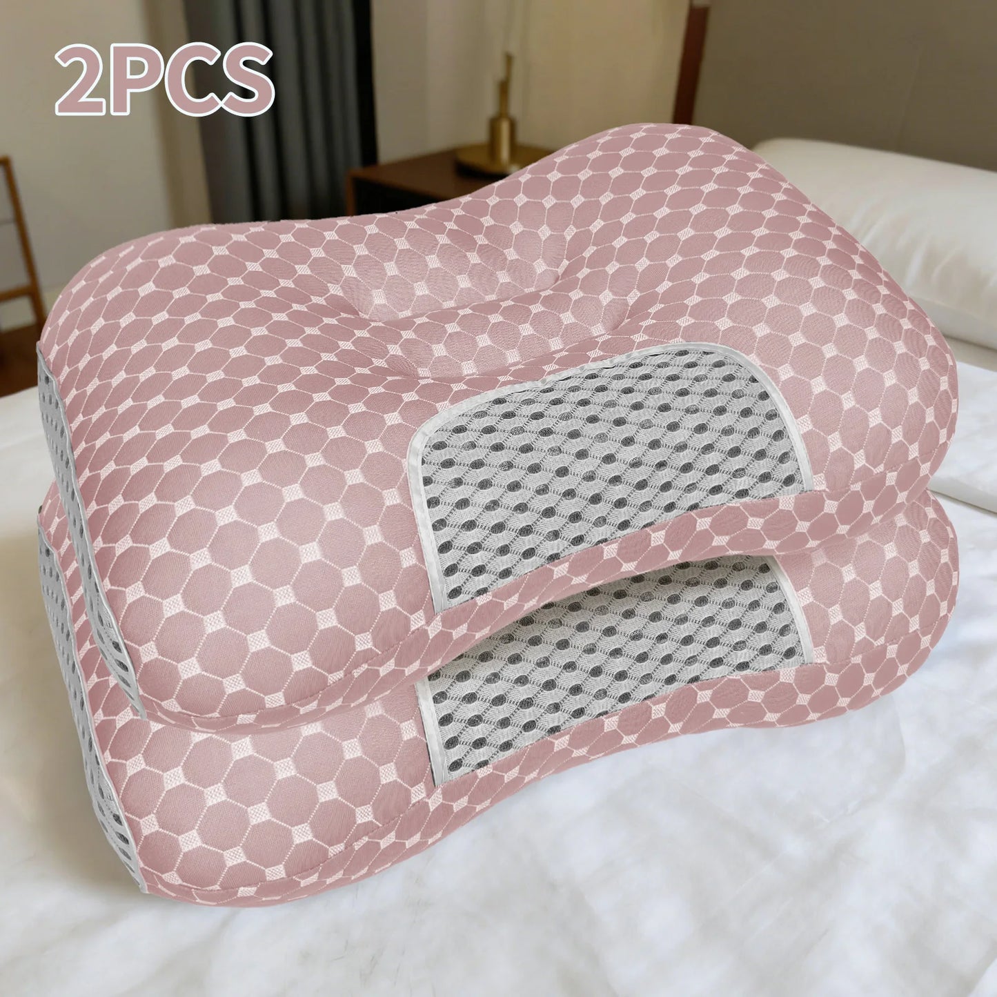 Couples Soft Knit Neck Massage Pillow Travel With Adjustable Ergonomic Design