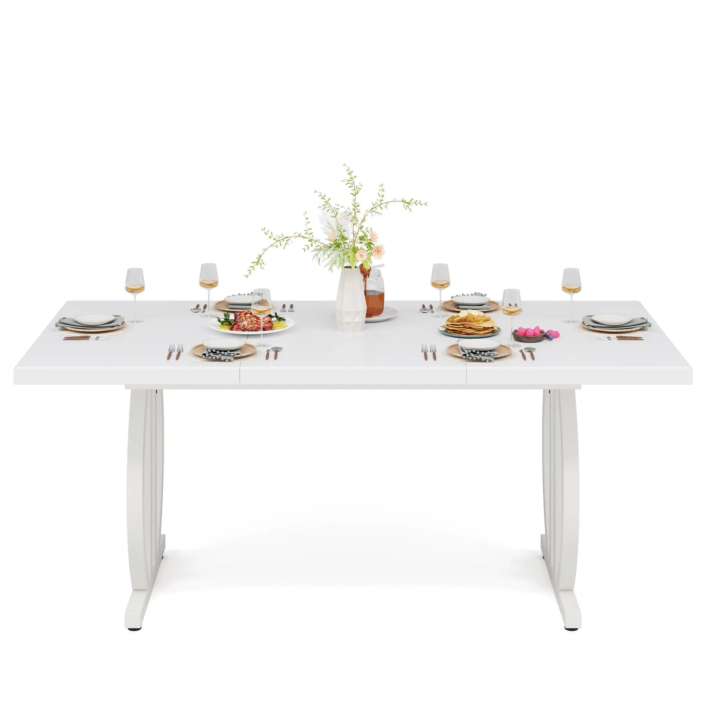 Tribesigns 63 Inch Dining Table for 4-6 with Metal Frame