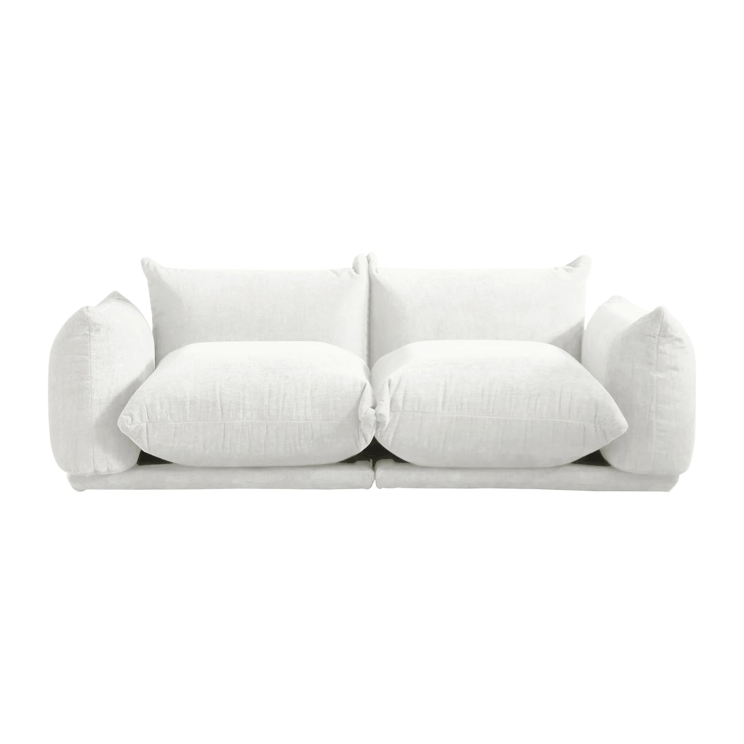 Love Seat Chenille Couch Mid Century Sofa 77 Inch Deep Seat For Small Spaces