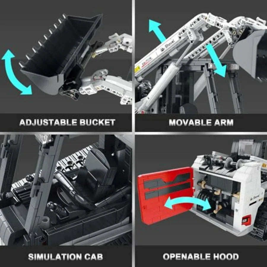 Reobrix Bobcat Skid Steer Loader Building Block Set With App Remote RC Control