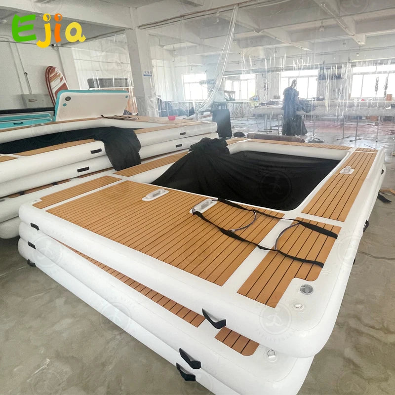 13 Ft Inflatable Pool Float Platform With Non Slip EVA Surface For Yacht Boat