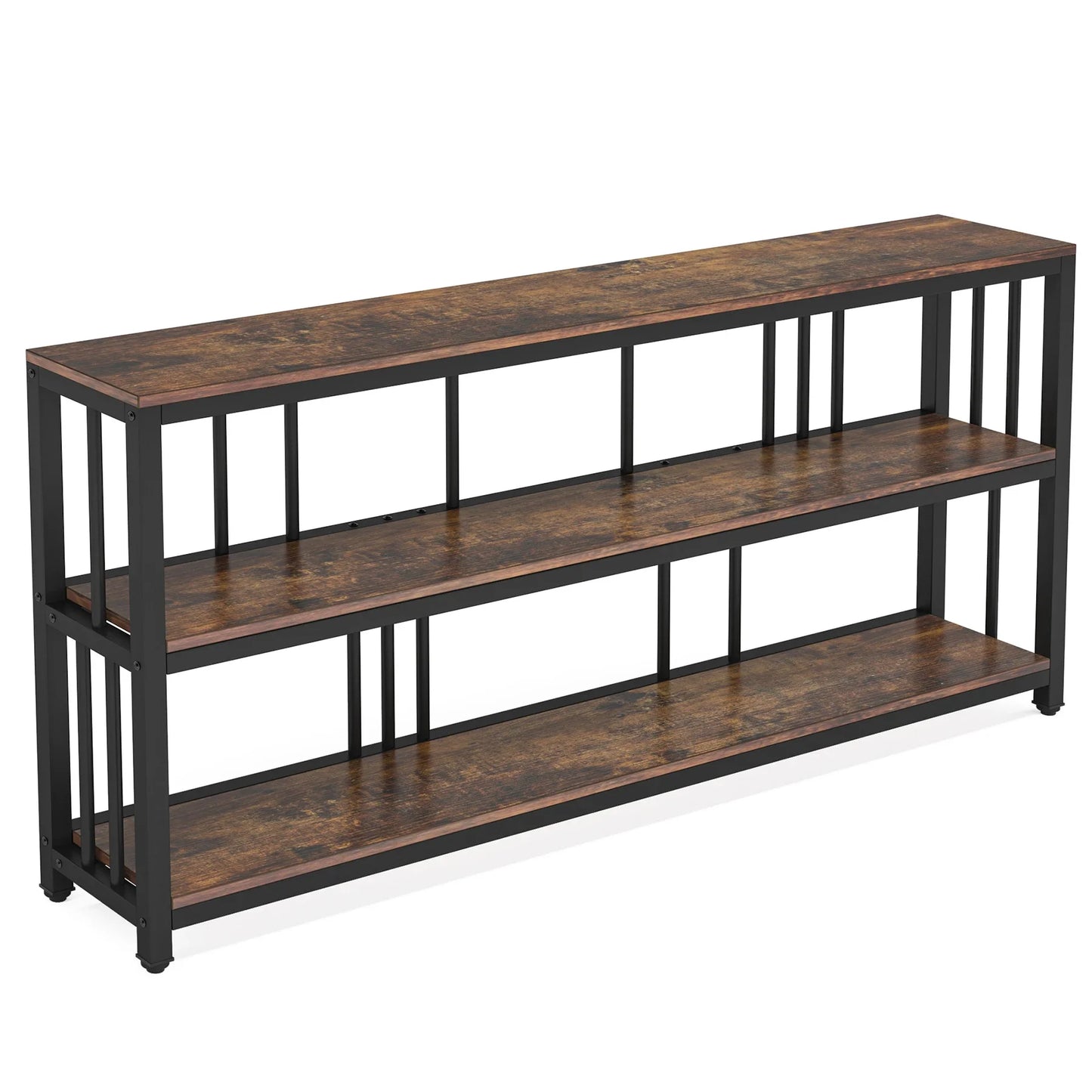Tribesigns Long Console Sofa Table 70.89 Inch 3 Tier Rustic