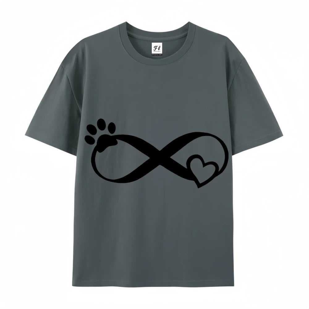 Women Dog Paw Print T Shirt Graphic Cartoon Cute Short Sleeve Tee