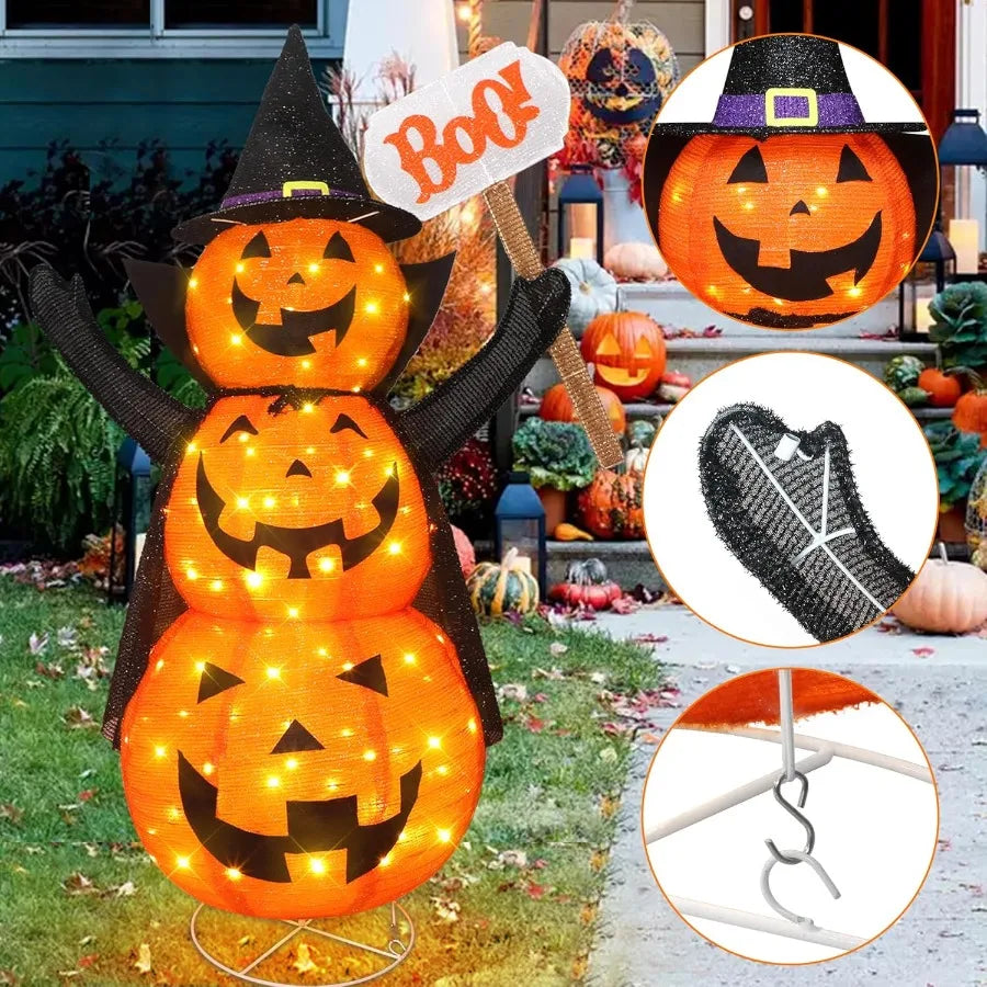 Halloween Jack O Lantern 4.3Ft Retractable Lantern With LEDs