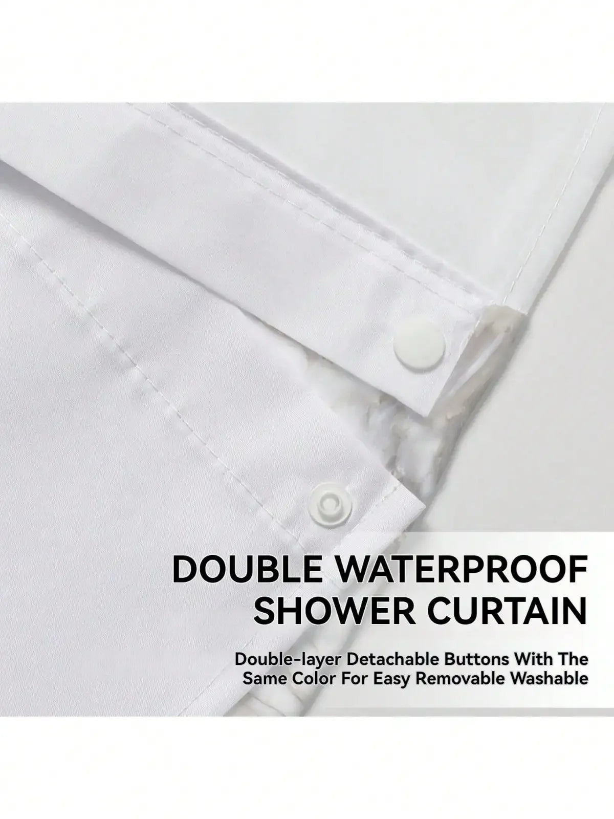 Plants Pattern No Hook Waterproof Shower Curtain PVC Modern Bathroom Decor