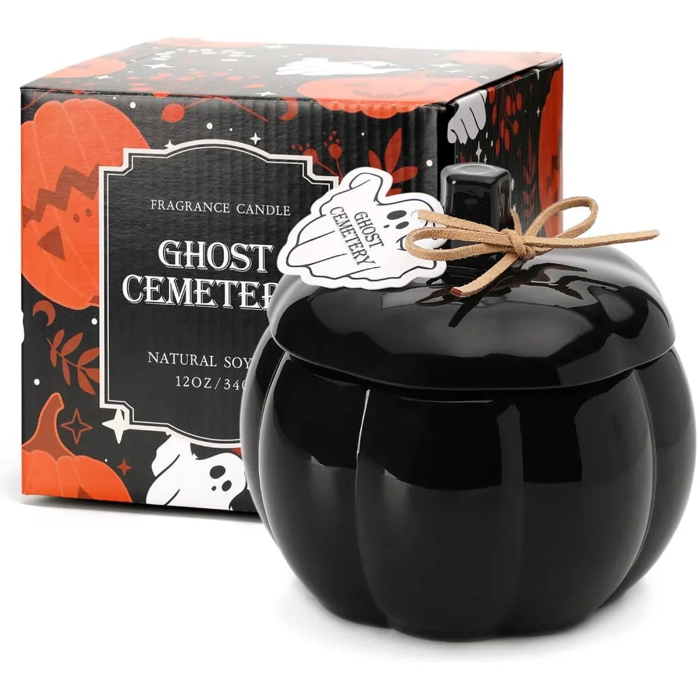 Pumpkin Shaped Candle Vanilla Pumpkin Spice Halloween Decor